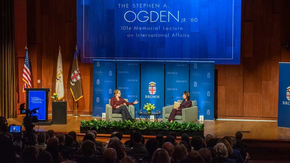 President Christina Paxson and Gina M. Raimondo